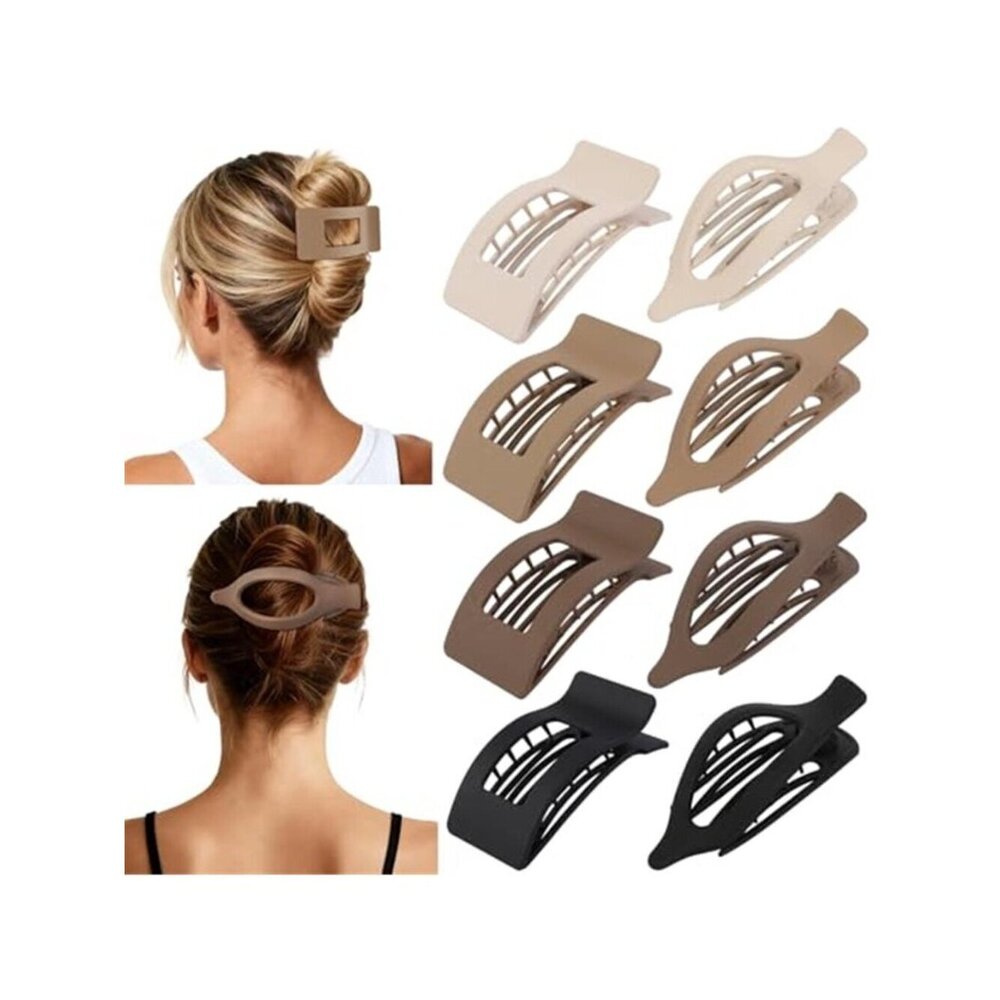 8Pcs French Flat Hair Clips for Women 2 Styles Claw Clips for Girls Matte